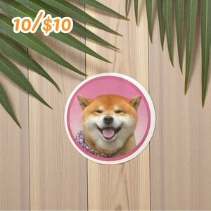 Cute Shiba Inu Sticker – Kawaii Dog Vinyl Decal | Small Cozy Planner Sticker